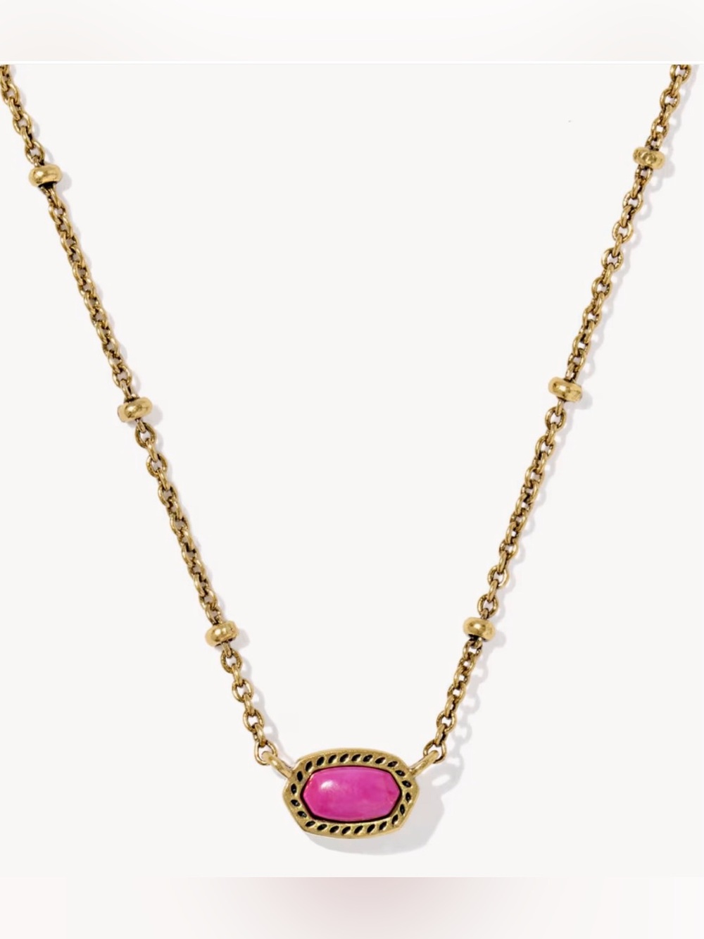 NWT Kendra Scott Mini Elisa Vintage Gold Satellite Short Pendant